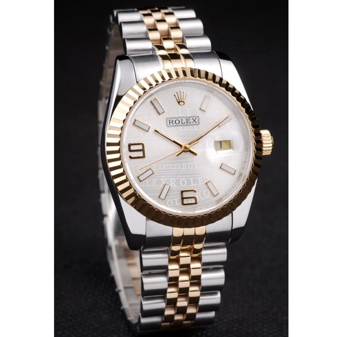 Best AAA Replica Sites DateJust Rolex Steel Stainless Dial 98084 Plated Tone 18k Silver Gold Two 0717